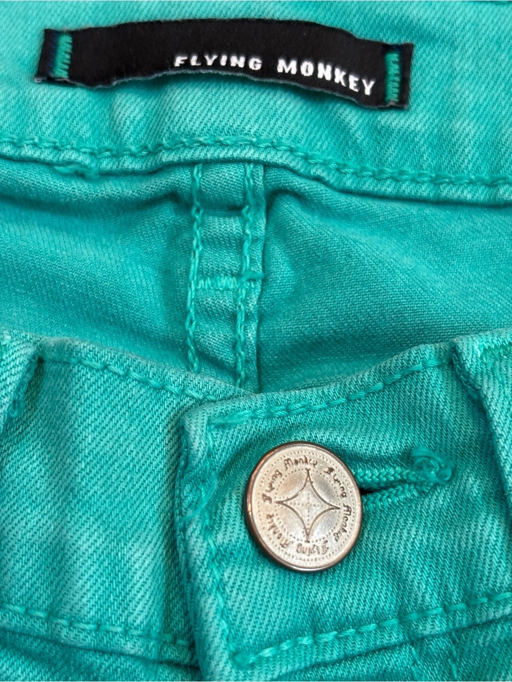 Flying Monkey Straight Leg Jeans in Teal Latigo Bay - Picture 5 of 10